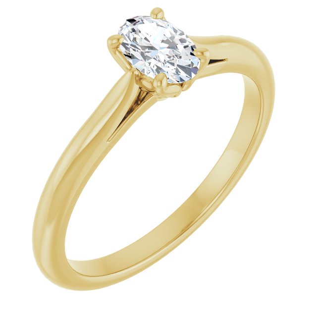 oval-10K Yellow gold