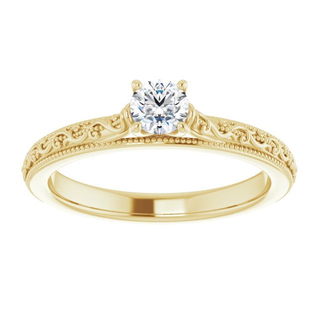 round-14K Yellow gold