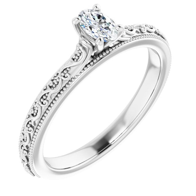 oval-14K White gold