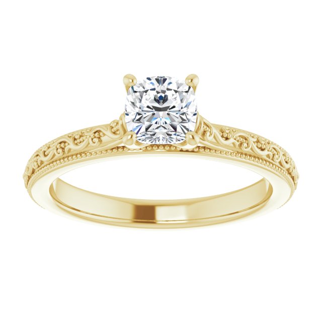 cushion-14K Yellow gold
