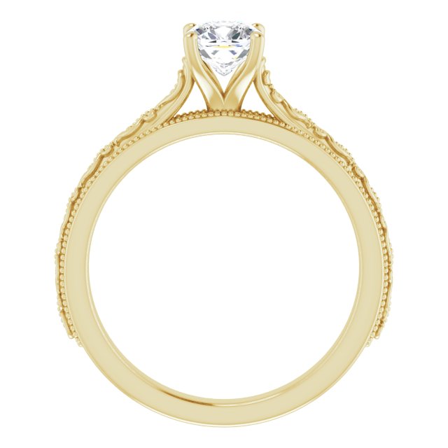 cushion-14K Yellow gold