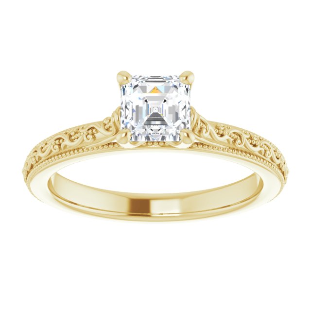 asscher-14K Yellow gold