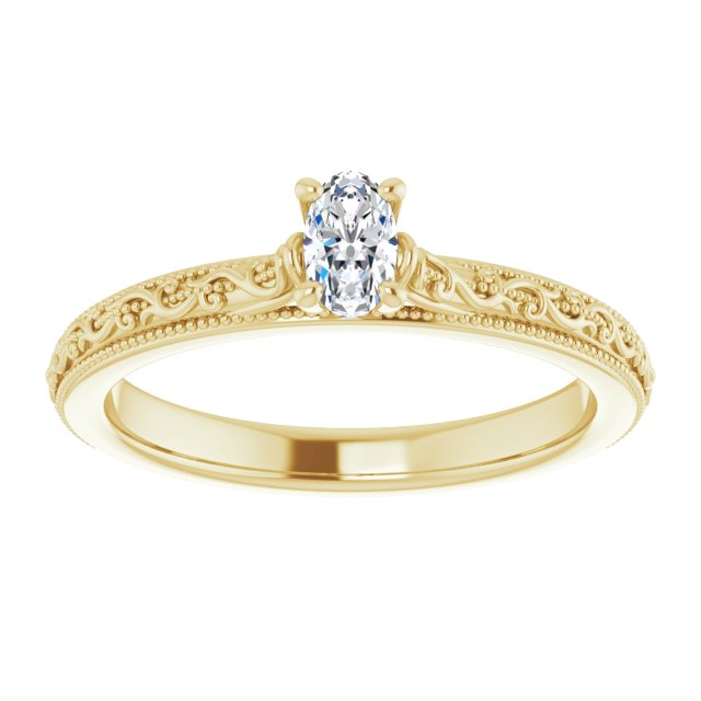 oval-14K Yellow gold