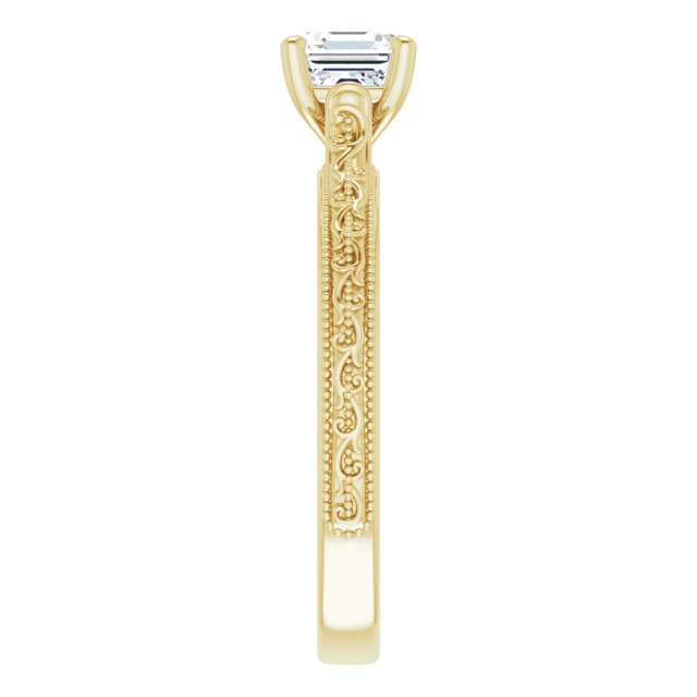 asscher-14K Yellow gold