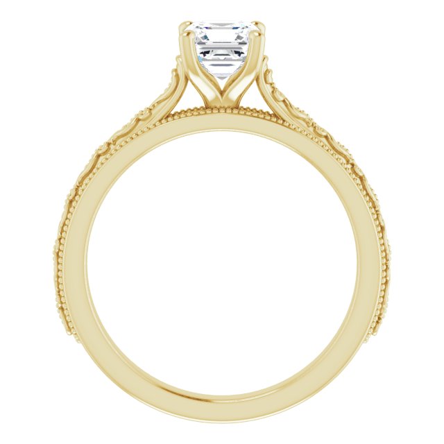 asscher-14K Yellow gold