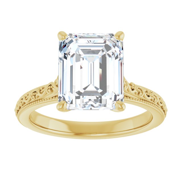 emerald-14K Yellow gold