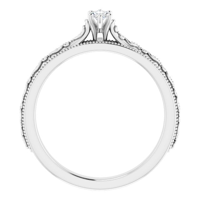 marquise-10K White gold