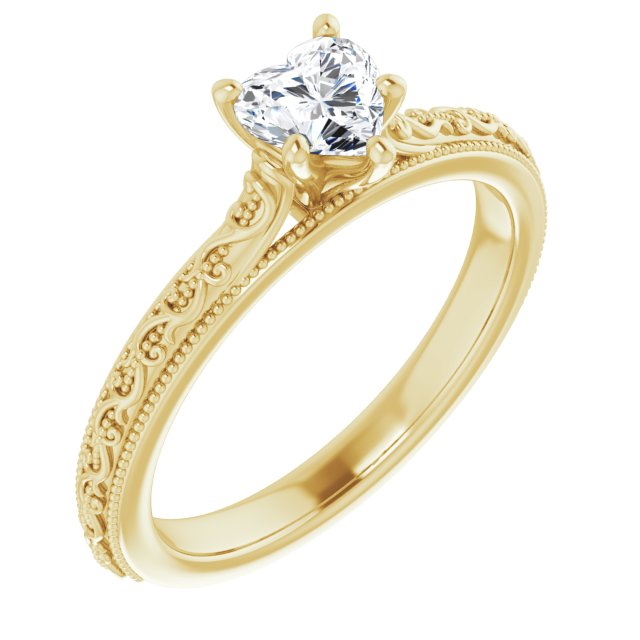 heart-10K Yellow gold