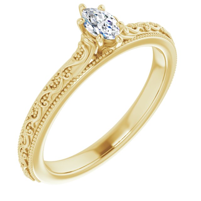 marquise-14K Yellow gold