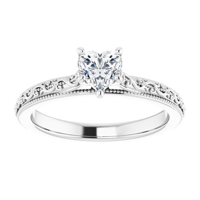 heart-14K White gold