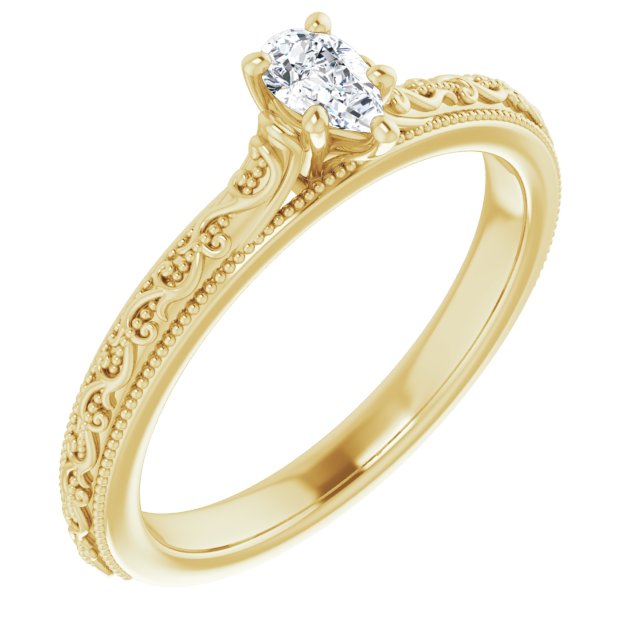 pear-10K Yellow gold
