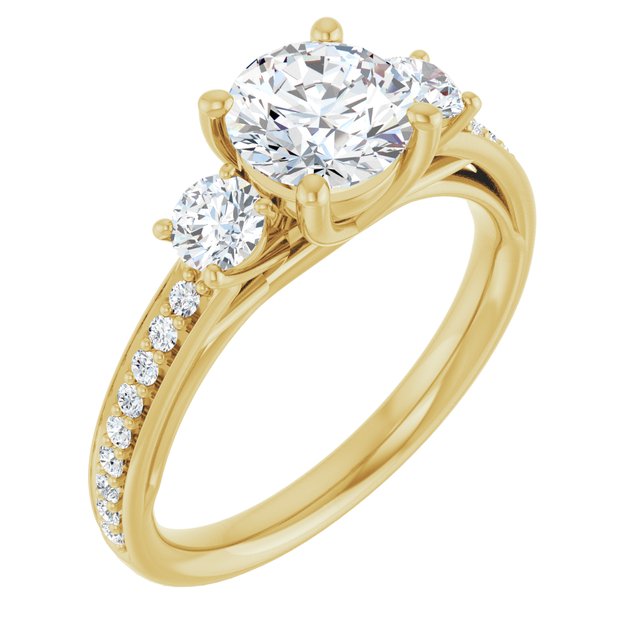 round-18K Yellow gold