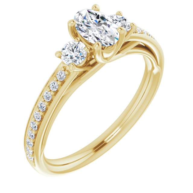 oval-14K Yellow gold