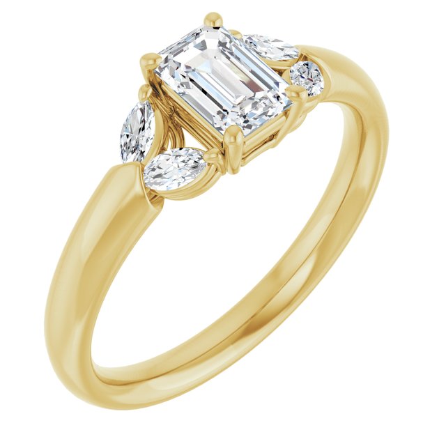 emerald-14K Yellow gold