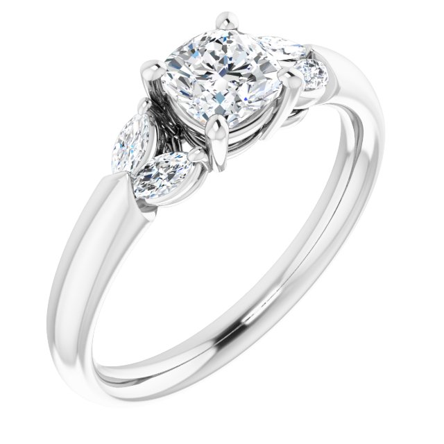 cushion-14K White gold