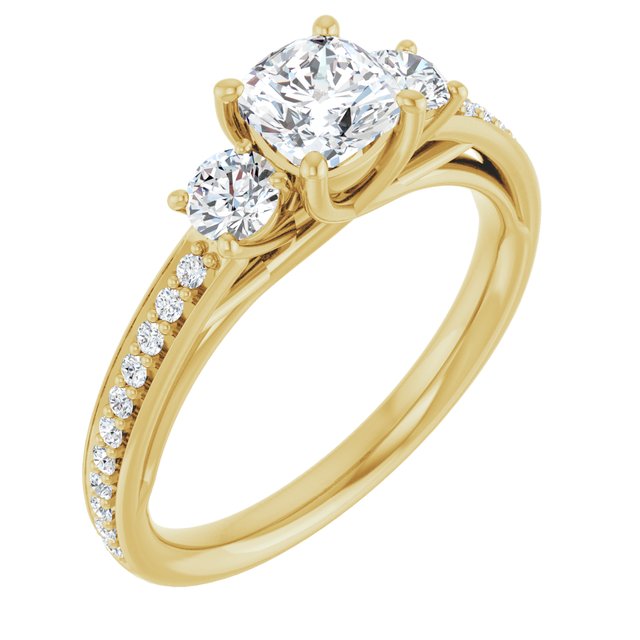 cushion-14K Yellow gold