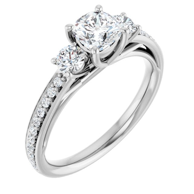 cushion-14K White gold