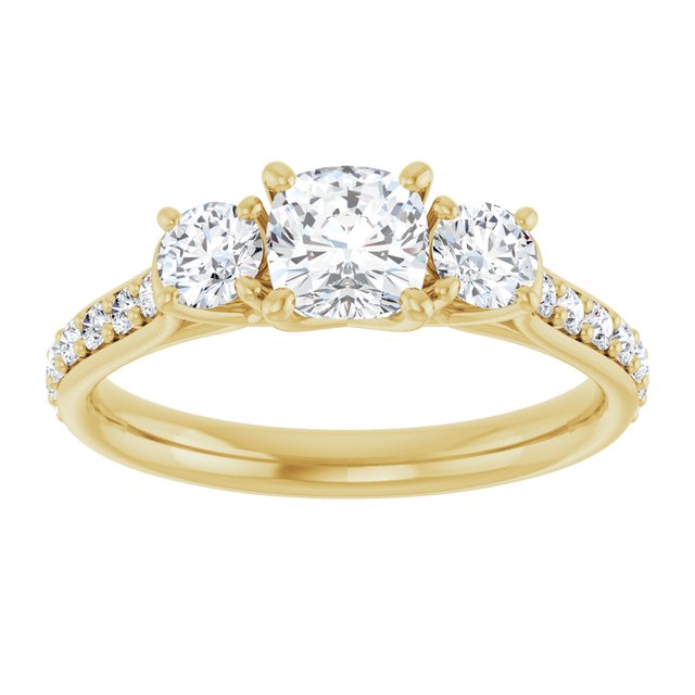 cushion-14K Yellow gold