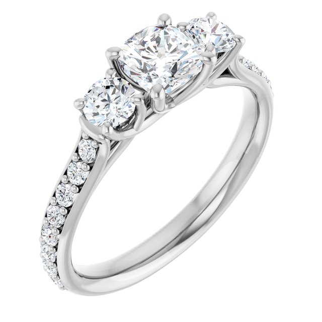 cushion-18K White gold