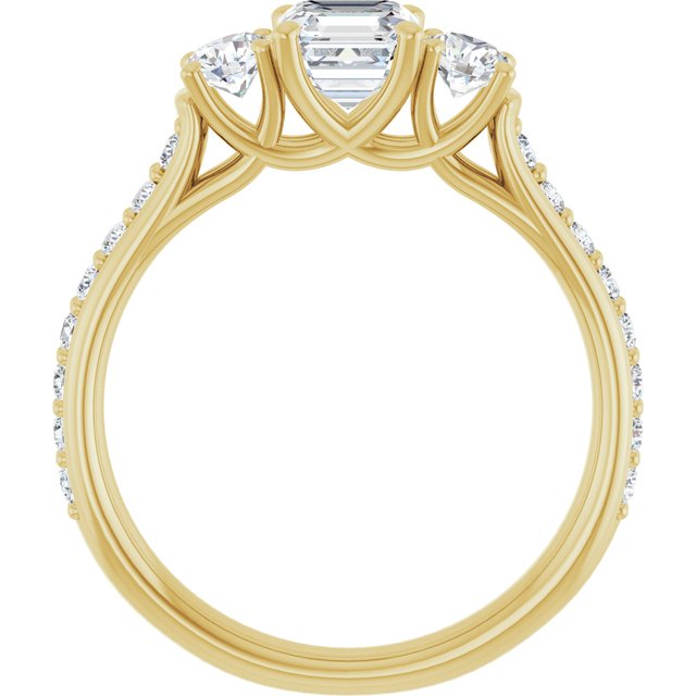 asscher-14K Yellow gold