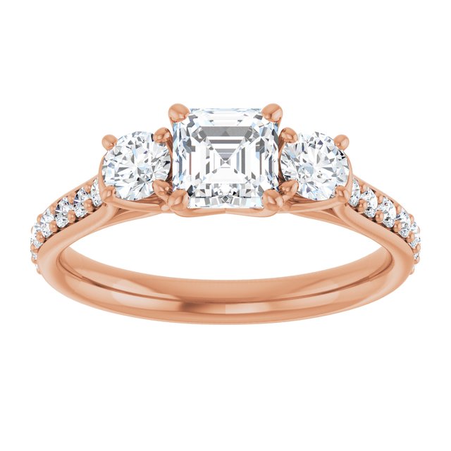 asscher-14K Rose gold