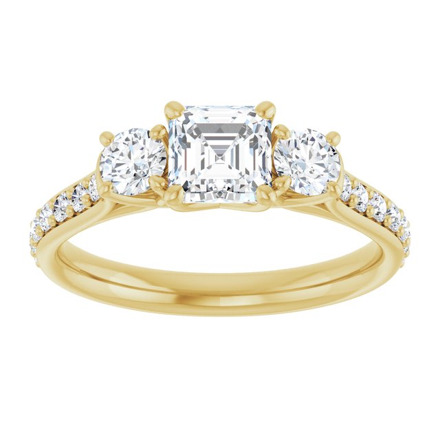 asscher-18K Yellow gold