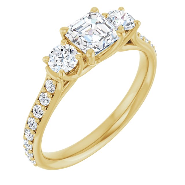 asscher-14K Yellow gold