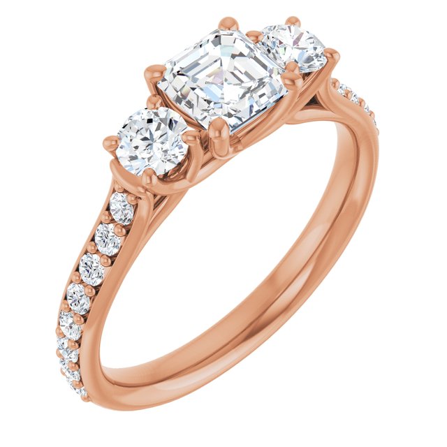 asscher-10K Rose gold