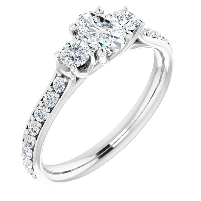 oval-18K White gold