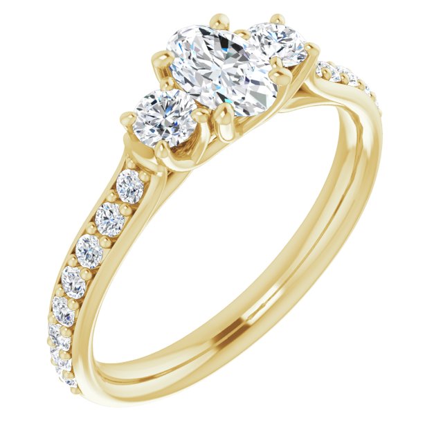 oval-14K Yellow gold