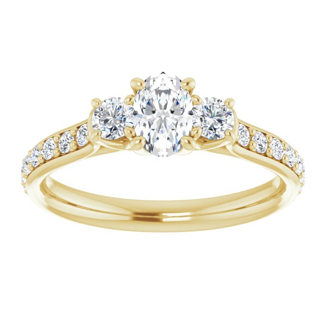 oval-18K Yellow gold