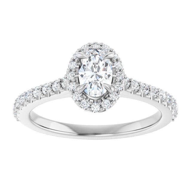 oval-14K White gold