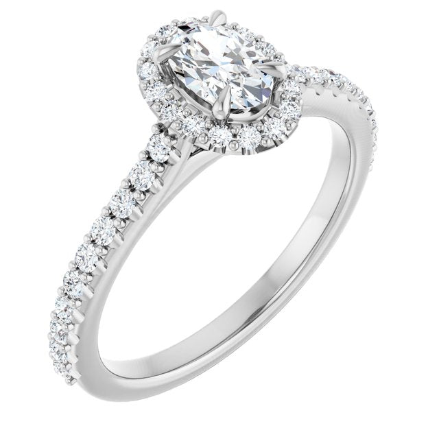 oval-18K White gold