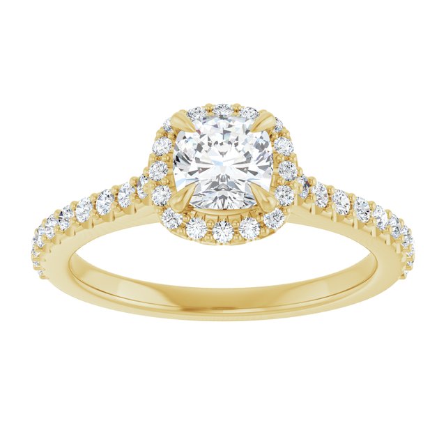 cushion-14K Yellow gold