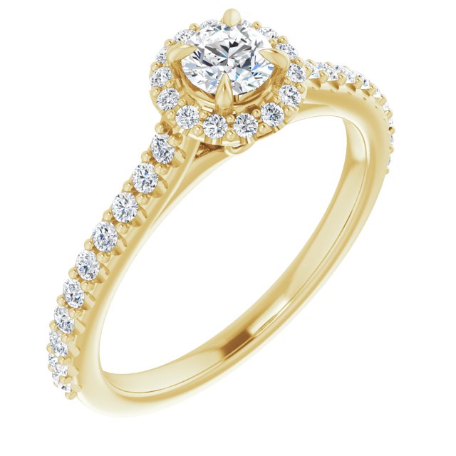 round-18K Yellow gold