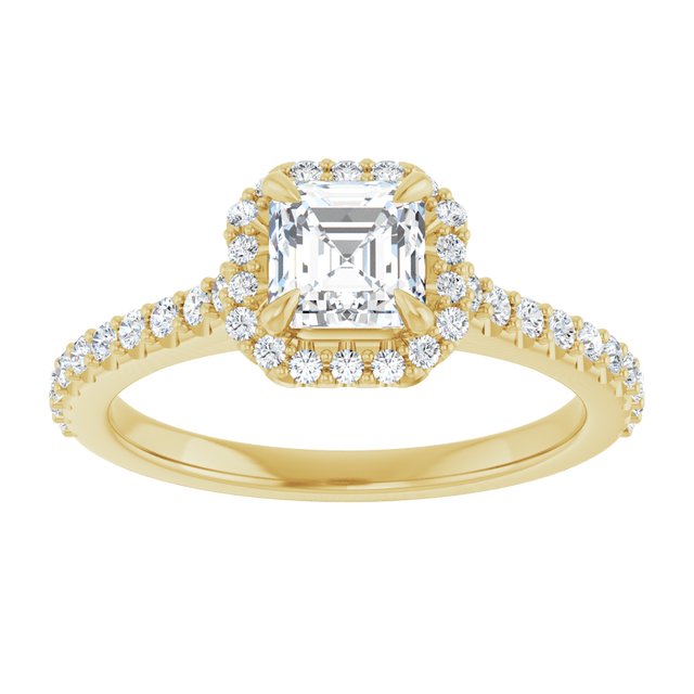 asscher-14K Yellow gold
