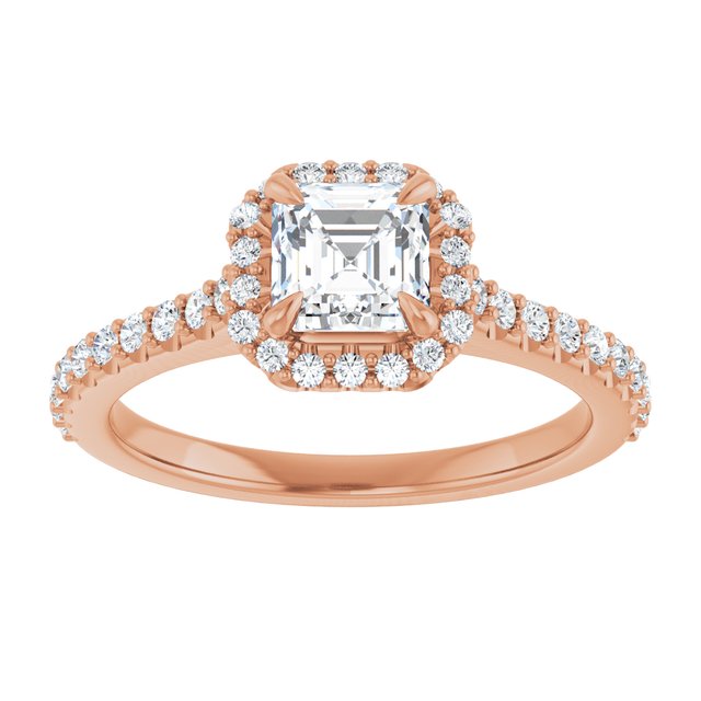 asscher-14K Rose gold