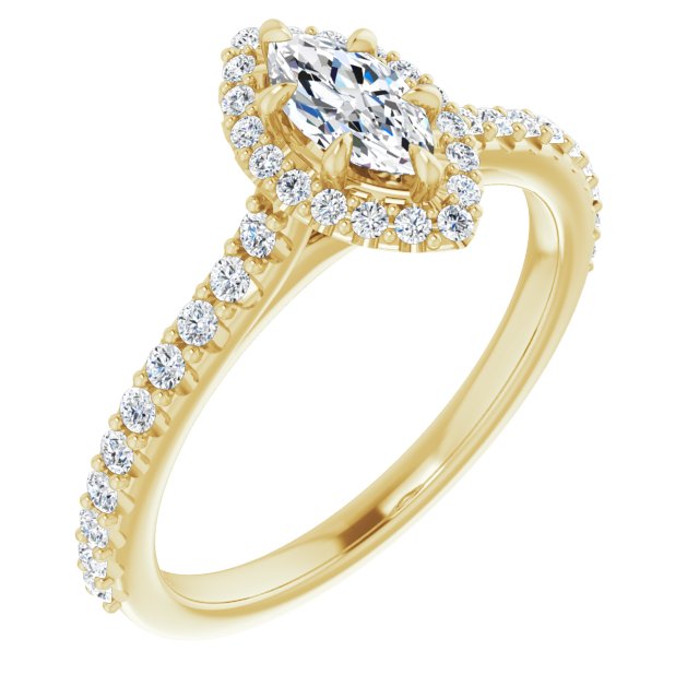 marquise-10K Yellow gold