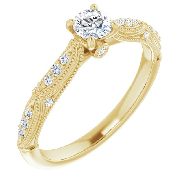 round-14K Yellow gold