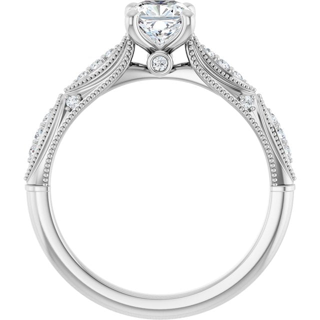 cushion-14K White gold