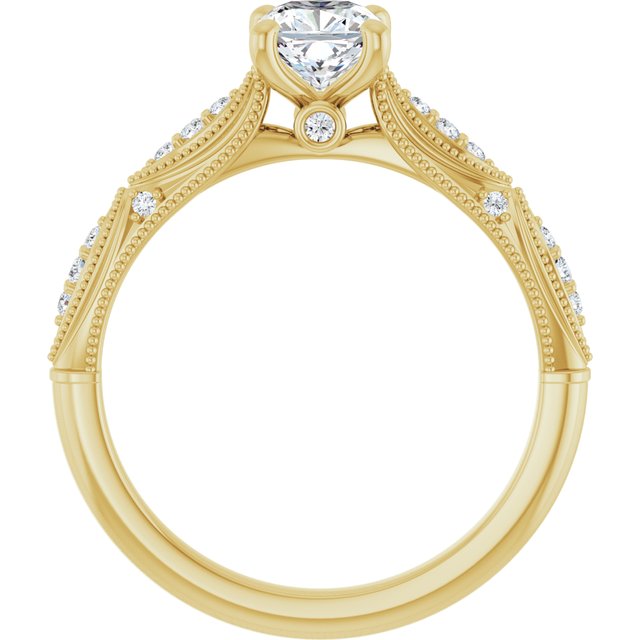 cushion-18K Yellow gold