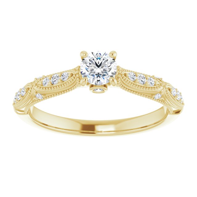 round-18K Yellow gold