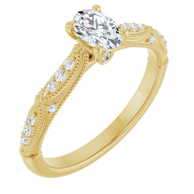 oval-10K Yellow gold
