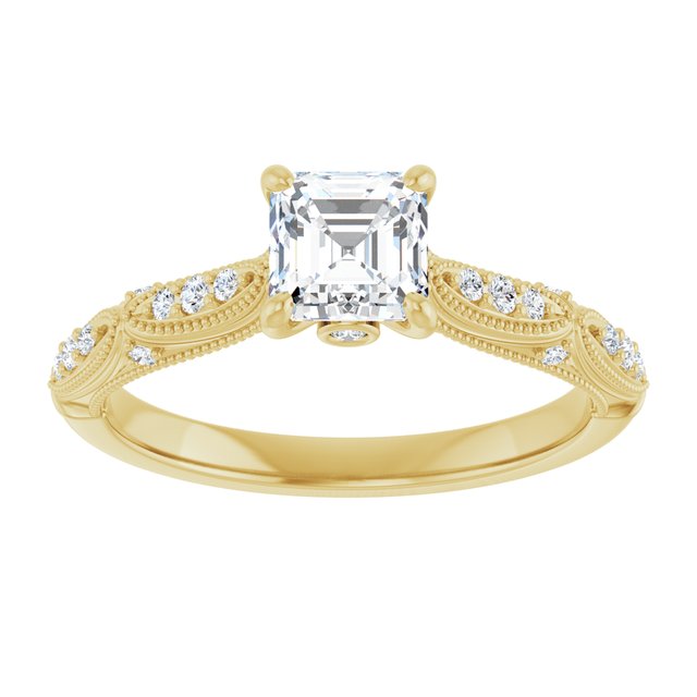 asscher-18K Yellow gold