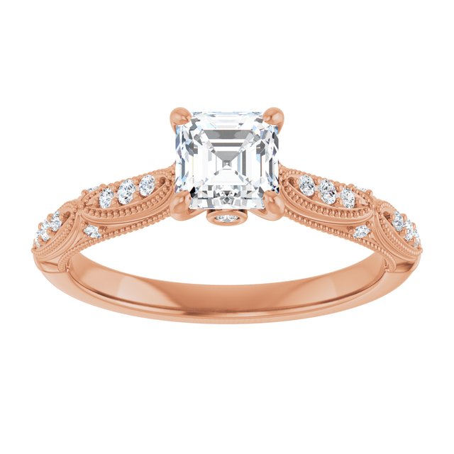 asscher-14K Rose gold
