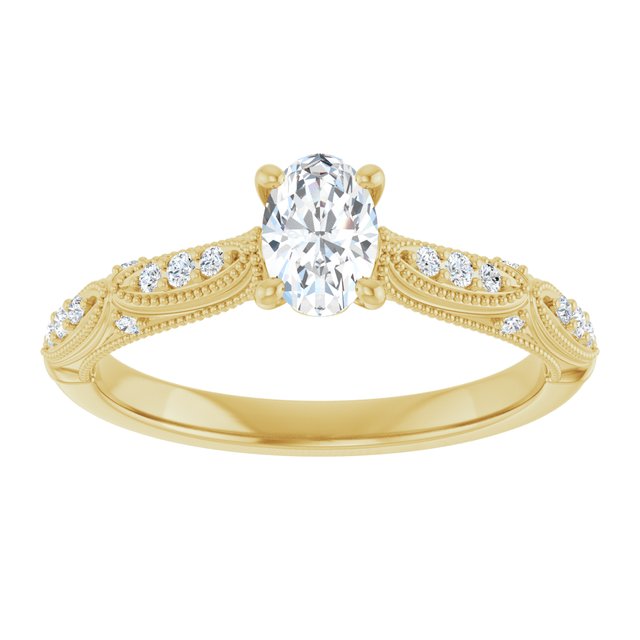 oval-10K Yellow gold