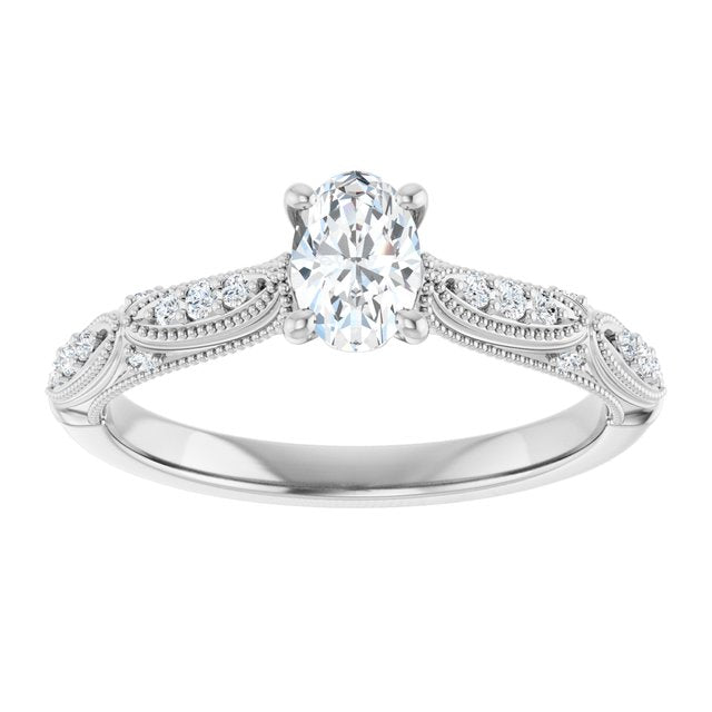 oval-14K White gold