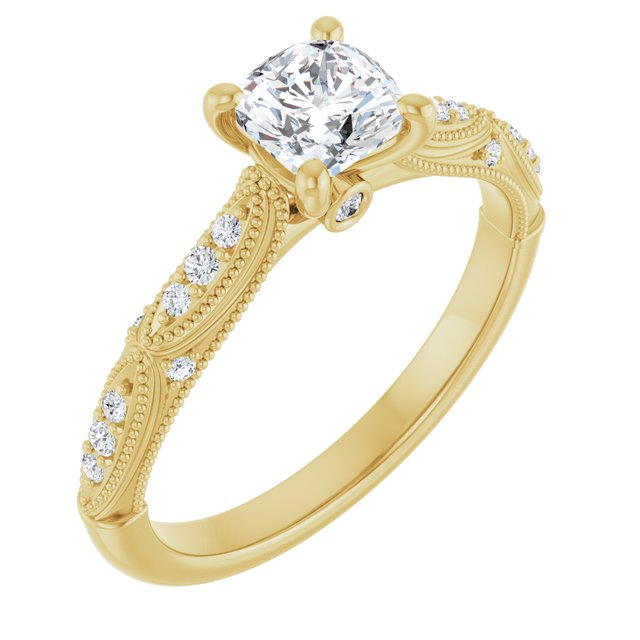 cushion-10K Yellow gold