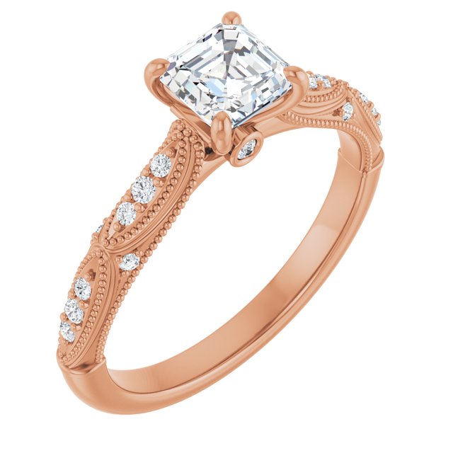 asscher-10K Rose gold