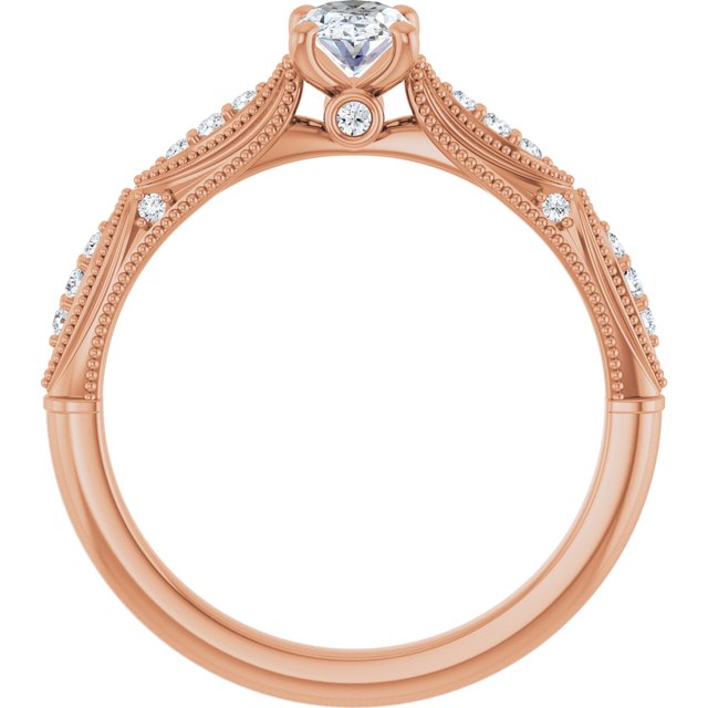 oval-14K Rose gold